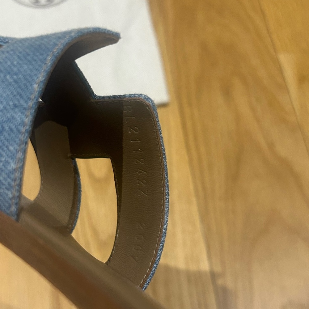 Hermès Orans in Blue Denim SZ 37.5 - Picture 9 of 12